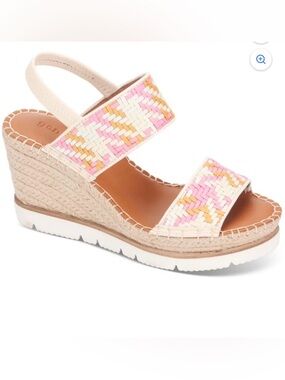 NWT ~ Gentle Souls By Kenneth Cole “Elyssa”Pink Multi Espadrille Wedge Sandal